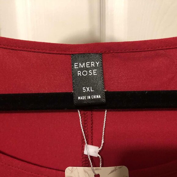 Emery Rose Red Blouse | Size 5X / 22 | Plus Size Boho Inspired Tunic Top NWT - Picture 5 of 8